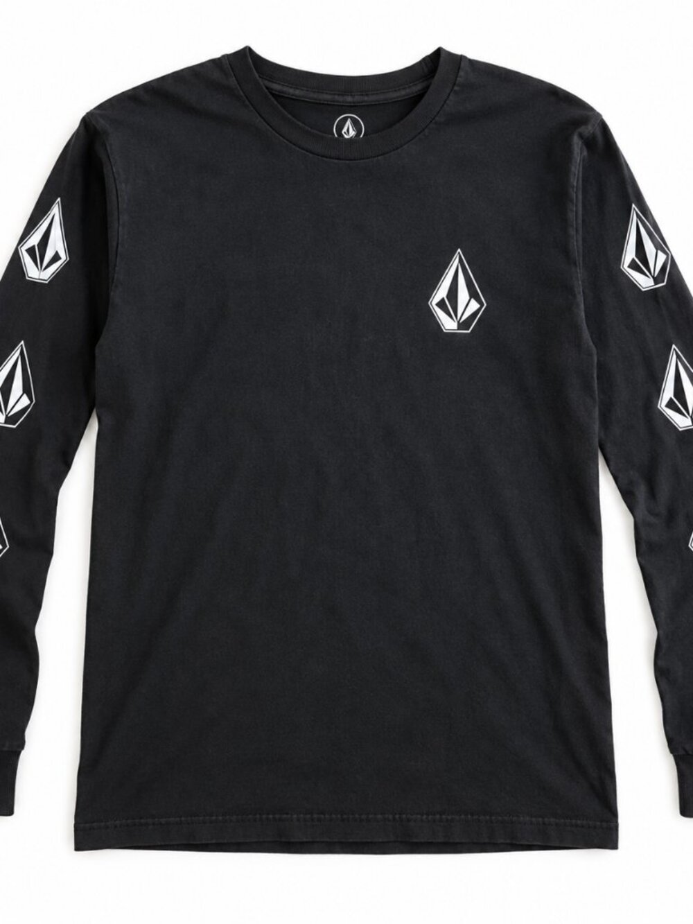 Volcom Stone Logo Long Sleeve Shirt Mens S Black Skate Surf Graphic Tee